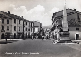 AGNONE - CORSO VITTORIO EMANUELE - ANIMATA - AUTO EPOCA - STAZIONE RIFORNIMENTO ESSO - CARTOLINA FG SPEDITA NEL 1963 - Isernia