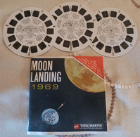 VIEW-MASTER Authentique: Moon Landing 1969 Original En Français (B 633) - Stereoskope - Stereobetrachter