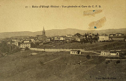 LE BOIS D'OINGT (Rhône) - Vue Générale Et Gare Du C.F.B. - Le Bois D'Oingt