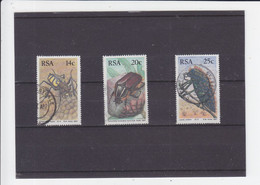 SOUTH AFRICA  -  AFRIQUE DU SUD  -  SUID-AFRIKA  - 1987 - O/FINE CANCELLED - INSECTS - Mi. 701/3 - Oblitérés