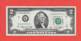 Mega Top-Rarität ! STAR-Note: 2 US-Dollar [1976] > K00095597* < 1. Lauf Mit 1.280.000   {$002-002} - Divisa Nacional