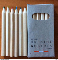 AUTRICHE. EXPO UNIVERSELLE MILAN 2015. Crayons Bois Couleurs, Boite De 6, Du Pavillon Autrichien à MILAN - Vulpen