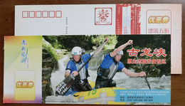 Stream Rafting On Rubber Boat In Gulong Gorge,China 2008 Qingxian County Original Eco-tourism Resort Pre-stamped Card - Rafting