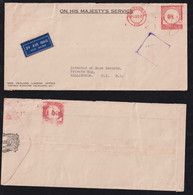 Australia 1941 Censor Airmail Meter Cover 8p MELBOURNE X WELLINGTON New Zealand - Cartas & Documentos