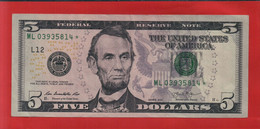 Top-Rarität ! STAR-Note: 5 US-Dollar [2013] > ML03935814* < 2. Lauf Mit 3.200.000 {$022-005} - Nationale Valuta