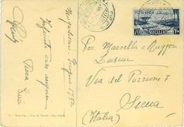 P0301 - SOMALIA AFIS - Storia Postale - SASSONE # PA 4  Su CARTOLINA  1950 - Somalia (AFIS)