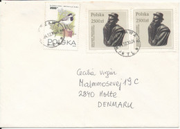 Poland Cover Sent To Denmark 30-12-1994 Topic Stamps The Flap On The Backside Of The Cover Is Missing - Cartas & Documentos