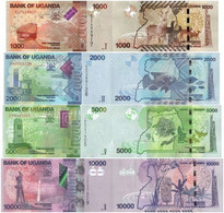 UGANDA 1000 2000 5000 10000 Shillings 2019 - 2021 P 49 50 51 52 UNC - Oeganda