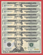 Mega Top-Rarität ! STAR-Note: 7x20 US-Dollar [2013] > MB03391790* - ...96* < 2. Lauf Mit 320.000 {$003-020} - Nationale Valuta