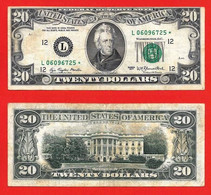 Mega Top-Rarität ! Miscut STAR-Note: 20 US-Dollar [1977] > L06096725* < {$004-020} - Billets De La Federal Reserve (1928-...)
