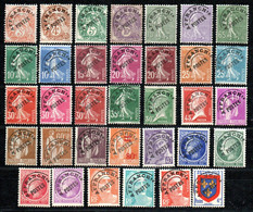 Lot De 34 Préoblitérés Aux Types Blanc, Semeuse, Paix, Pasteur, Mercure, Mazelin Et Gandon (dont 20c Semeuse Camée N°54) - 1893-1947