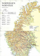 NORVEGE NORGE Carte En Couleurs Bilingue - Cartes Topographiques