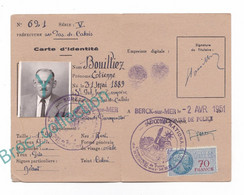 Berck-sur-Mer, Carte D'identité D' Etienne Bouilliez, (Lucien ? Bouillez ?) Né à Saint-Pol-en-Ternoise Le 31/05/1889 - Genealogy