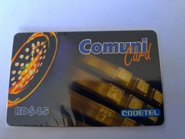 DOMINICAANSE REPUBLIK RD $ 45,-  COMUNI /CODETEL /PHONE      PREPAID        MINT CARD   ** 12051 ** - Dominik. Republik