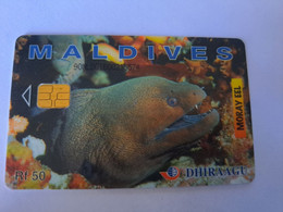 MALEDIVEN /MALDIVES  Chipcard  Units 50 Moray Eel  /FISH    **12053 ** - Maldivas