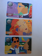 BELGIUM PHONECARDS / ECONO PHONE / SERIE 3 CARDS /200BEF/500BEF/1000BEF/CARTOON/STRIP   / FINE USED    ** 12059** - Without Chip