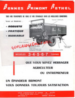 08-RETHEL- RARE PUBLICITE BENNES BRIMONT- AGRICULTURE CONSTRUCTIONS METALLIQUES -SEMI REMORQUE A BENNE EPANDEUR - Agriculture