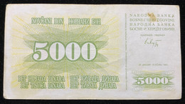 Bosnia, 5000 Dinars 1993, Pick 16b - Bosnie-Herzegovine