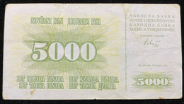 Bosnia, 5000 Dinars 1993, Pick 16b - Bosnie-Herzegovine