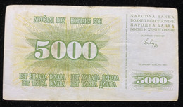 Bosnia, 5000 Dinars 1993, Pick 16b - Bosnie-Herzegovine