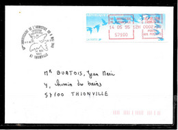 1G79 - CACHET DU 50 ème ANNIVERSAIRE DE L'ARMISTICE DU 8 MAI 1945-EXPOSITION PHILATELITIQUE DE THIONVILLE DU 8 AU 14 MAI - 1990 Type « Oiseaux De Jubert »