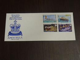 Anguilla 1977 Queen Elizabeth II Silver Jubile Royal Visit SET Of 2 FDC VF - Anguilla (1968-...)