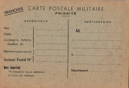 Militaria - Franchise Militaire , FM - WW2 Guerre 1939 1945 - Courrier Militaire - Weltkrieg 1939-45