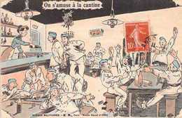 MILITARIA - HUMOUR Halte Là - ER Paris - On S'amuse à La Cantine - Carte Postale Ancienne - Humorísticas