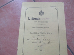 1904 Real Ginnasio GALILEO Firenze Pagella Scolastica 1904 1905  Tip. Galletti E Cocci Marca Da Bollo - Diploma & School Reports