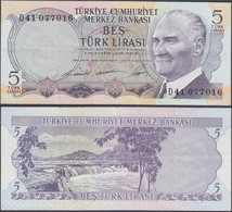 TURKEY - 5 Lira L. 1970 (1976) P# 185 Europe Banknote - Edelweiss Coins - Turquie