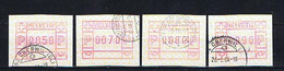 Schweiz, Suisse 1990: ATM 4, 4 Diff. Values Used, Gestempelt - Automatic Stamps