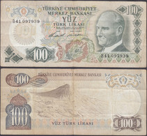 TURKEY - 100 Lira L. 1970 (1972) P# 189a Europe Banknote - Edelweiss Coins - Turquie
