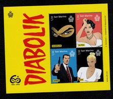 San Marino 2022 60° Anniversario Di Diabolik 4v In Foglietto Complete Set ** MNH - Unused Stamps