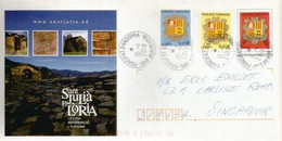 Lettre De Sant Julia De Loria (Andorra) Oficina De Turisme. Envoyée à Singapour (nouveaux Timbres Blasons) - Briefe U. Dokumente