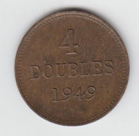 Guernsey Coin 4 Doubles 1949 Condition Extra Fine - Guernesey