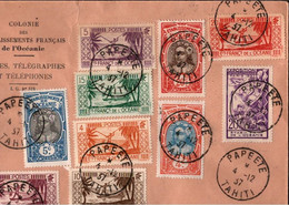 ! 1937, 1 Brief Aus Papeete , Tahiti, Colonie Etablissements Francais De L' Oceanie, Ozeanien - Tahiti