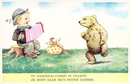 HUMOUR - Tu Danseras Comme Je Chante - Accordéon - Ours - Chapeau - Carte Postale Ancienne - Humour