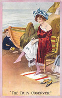 Fantaisies - The Daily Obsever - Colorisé - Femme à La Plage - Edit. Bamforth Et Co - Summer - Carte Postale Ancienne - Women