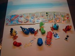 2007 Ferrero - Kinder Surprise - TT056 - TT064 Sea Animals - Complete Set + 9 BPZ's - Monoblocchi