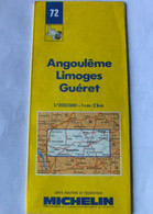 CARTE MICHELIN -  ANGOULEME - LIMOGES - GUERET  - 72 - 1988 - Cartes Routières