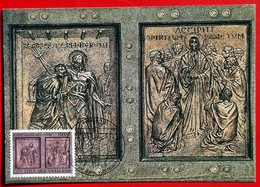 VATICANO VATIKAN VATICAN 1999 APERTURA PORTA SANTA SAN PIETRO SAINT PETER OPENING HOLY DOOR ANNO DOMINE MM MAXIMUM CARD - Storia Postale