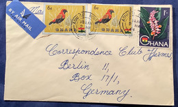 Ghana 6d Postal Stationery Aerogram Cut Out ASHANTI NEWTOWN 1964 (Gold Coast Bird Oiseau Aerogramm Aerogramme - Ghana (1957-...)