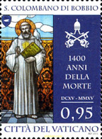 352200 MNH VATICANO 2015 SAN COLOMBANO - Usati