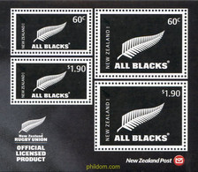 257712 MNH NUEVA ZELANDA 2010 UNION DE RUGBY - ALL BLACKS - - Plaatfouten En Curiosa