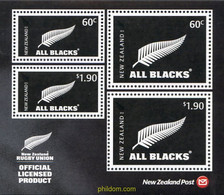 257712 MNH NUEVA ZELANDA 2010 UNION DE RUGBY - ALL BLACKS - - Variétés Et Curiosités