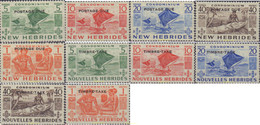 584749 MNH NUEVAS HEBRIDAS 1953 TASAS - Collezioni & Lotti