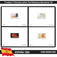 C2340# España 1992. PA 2ª Emisión Sellos PreOlímpicos Barcelona '92 (N) FE#3020-3023 - Proofs & Reprints