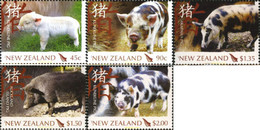 201009 MNH NUEVA ZELANDA 2007 AÑO LUNAR CHINO - AÑO DEL CERDO - Variétés Et Curiosités