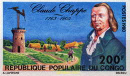 193983 MNH CONGO 1980 HOMENAJE A CLAUDE CHAPPE - FDC