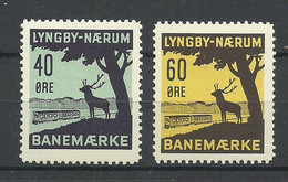 DENMARK Dänemark Lyngby-Naerum Railway Packet Stamps Eisenbahn Paketmarken MNH - Paquetes Postales